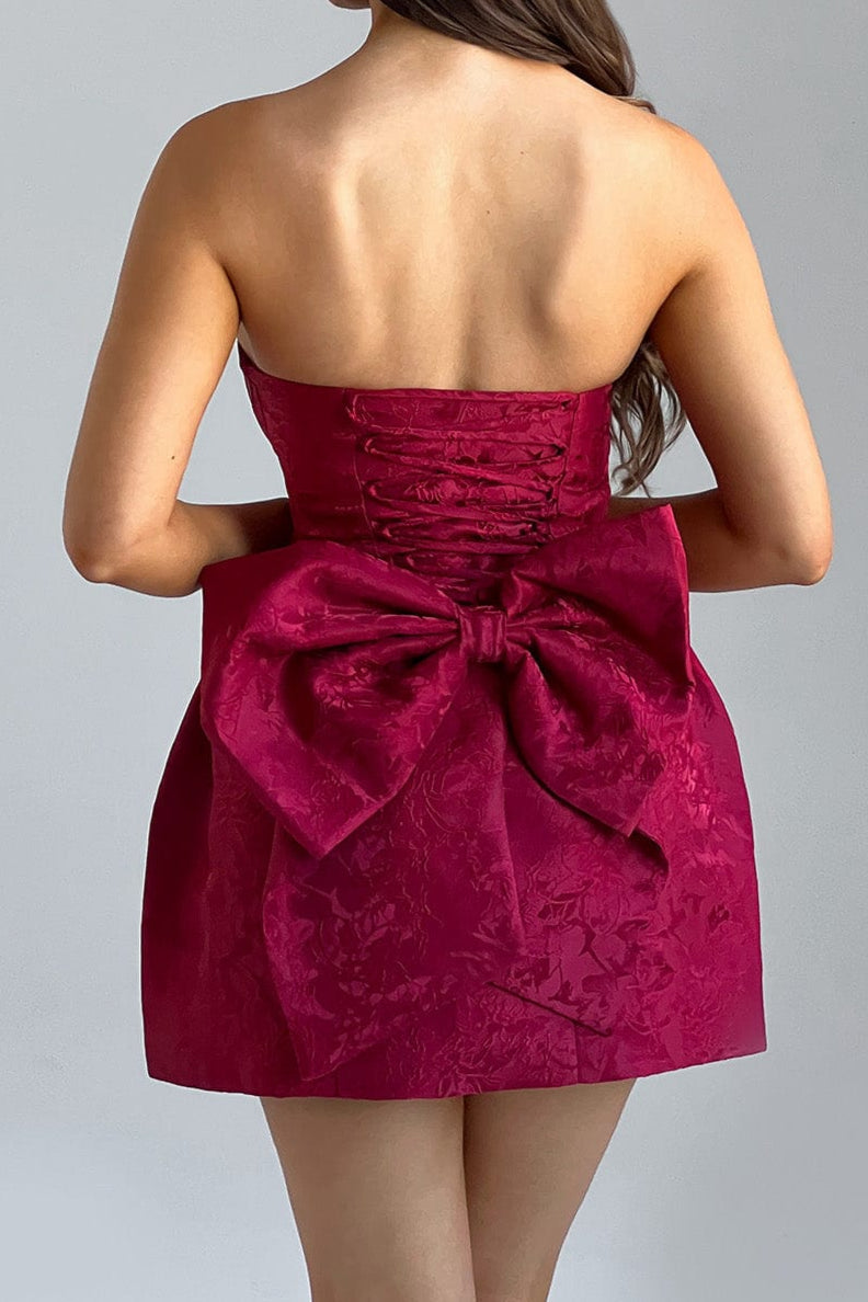 ELENORA RED MINI DRESS FOR PARTIES