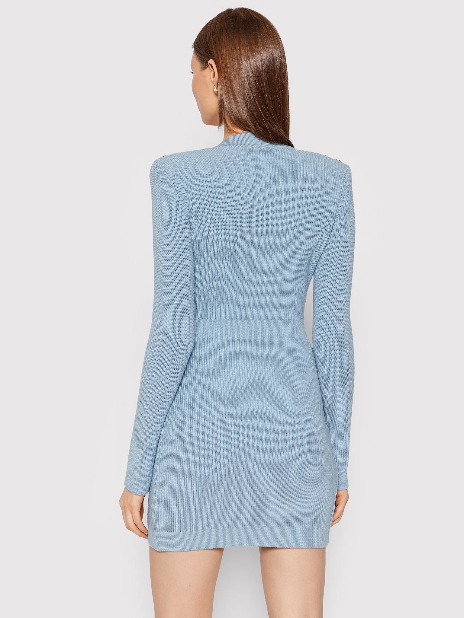 CAROLINE KNIT METAL MINI DRESS BLUE