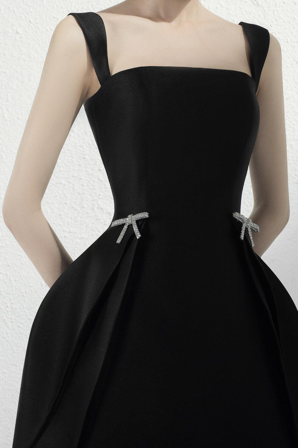 ELODIE A-LINE SLEEVELESS TAFFETA MIDI DRESS
