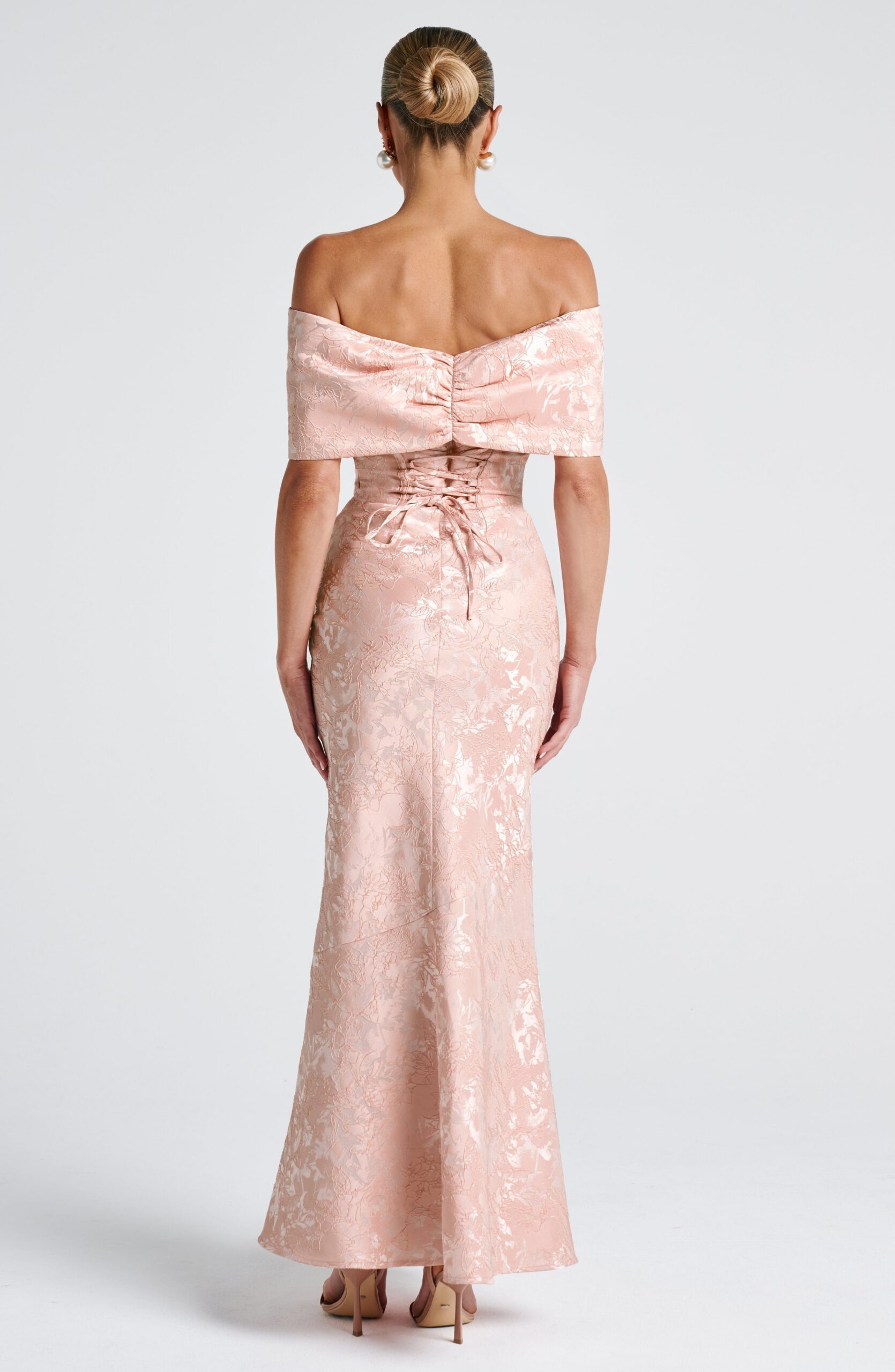 EMBERLY MAXI DRESS, SOFT PEACH, A-LINE COCKTAIL