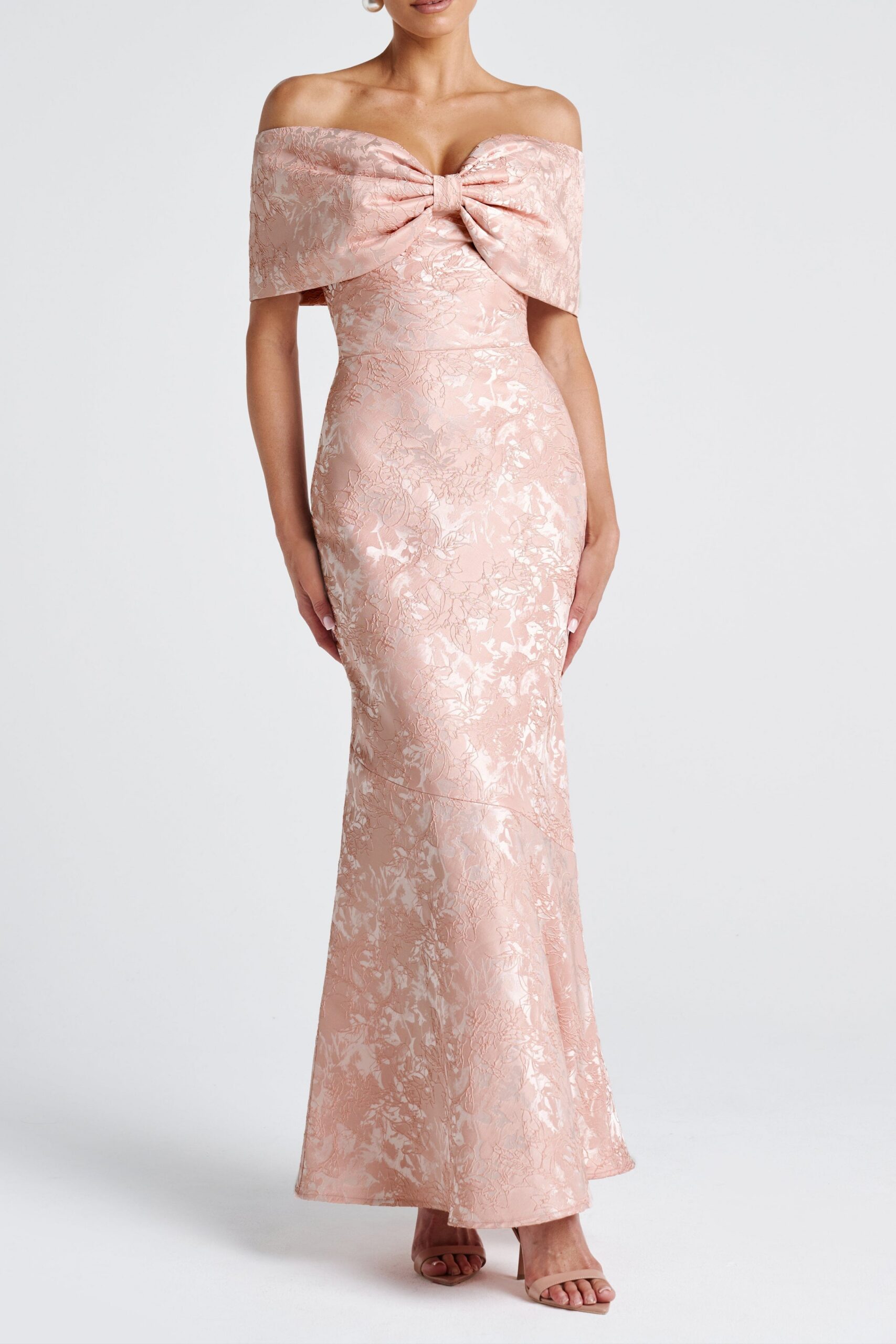 EMBERLY MAXI DRESS, SOFT PEACH, A-LINE COCKTAIL
