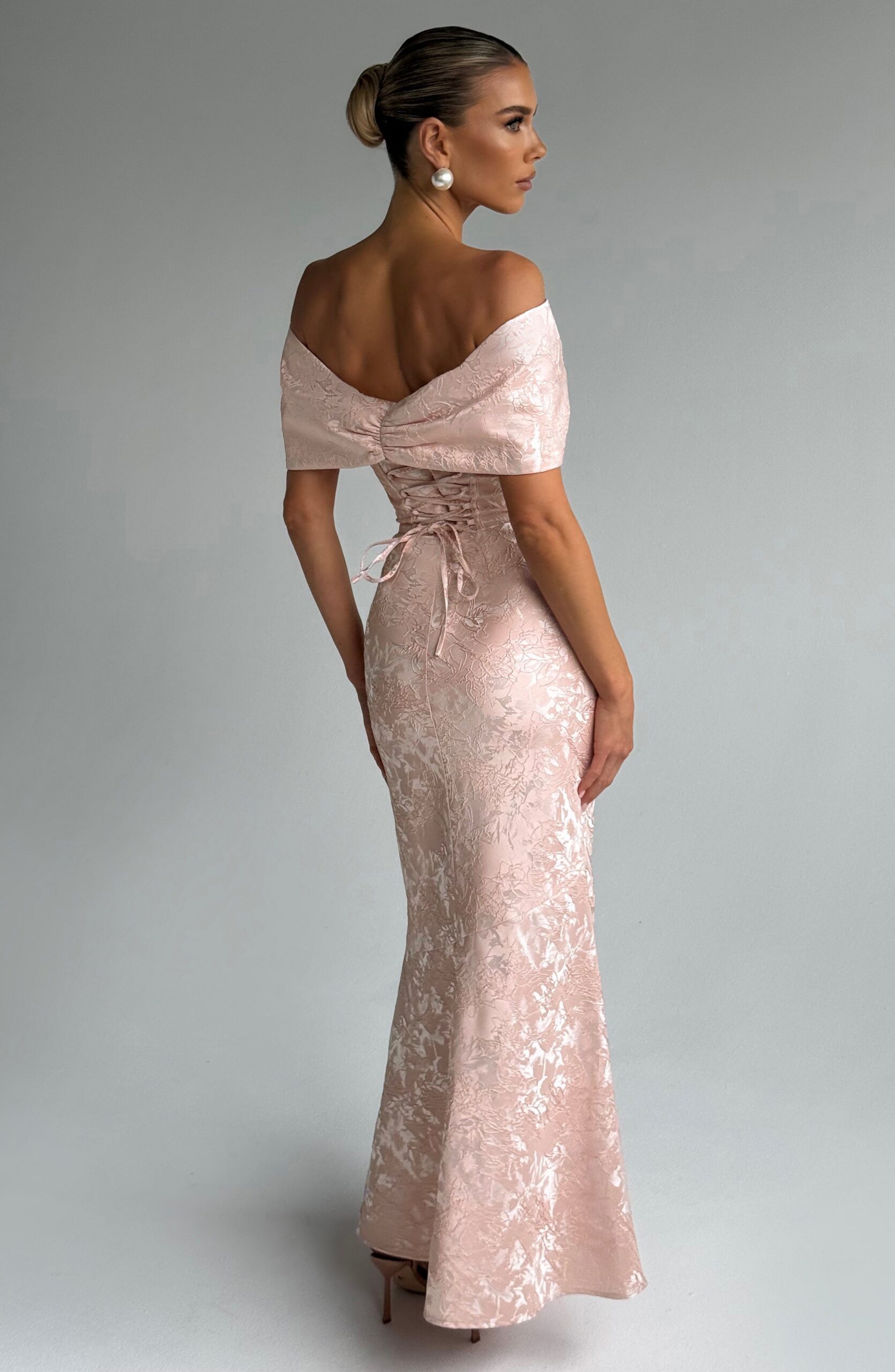 EMBERLY MAXI DRESS, SOFT PEACH, A-LINE COCKTAIL
