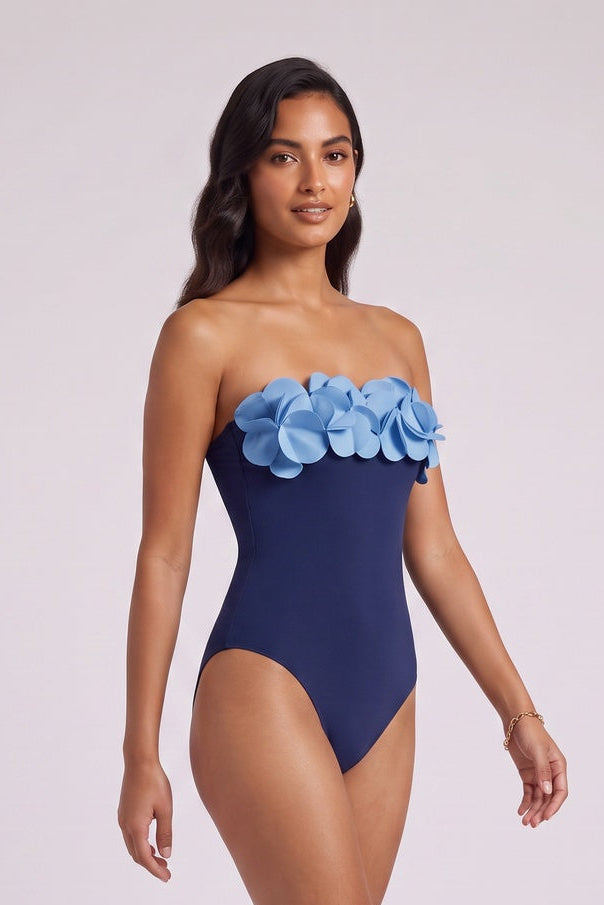 f03b8d30f45a10d3 MARGUERITE FLORAL BODYCON ONE-PIECE SWIMSUIT