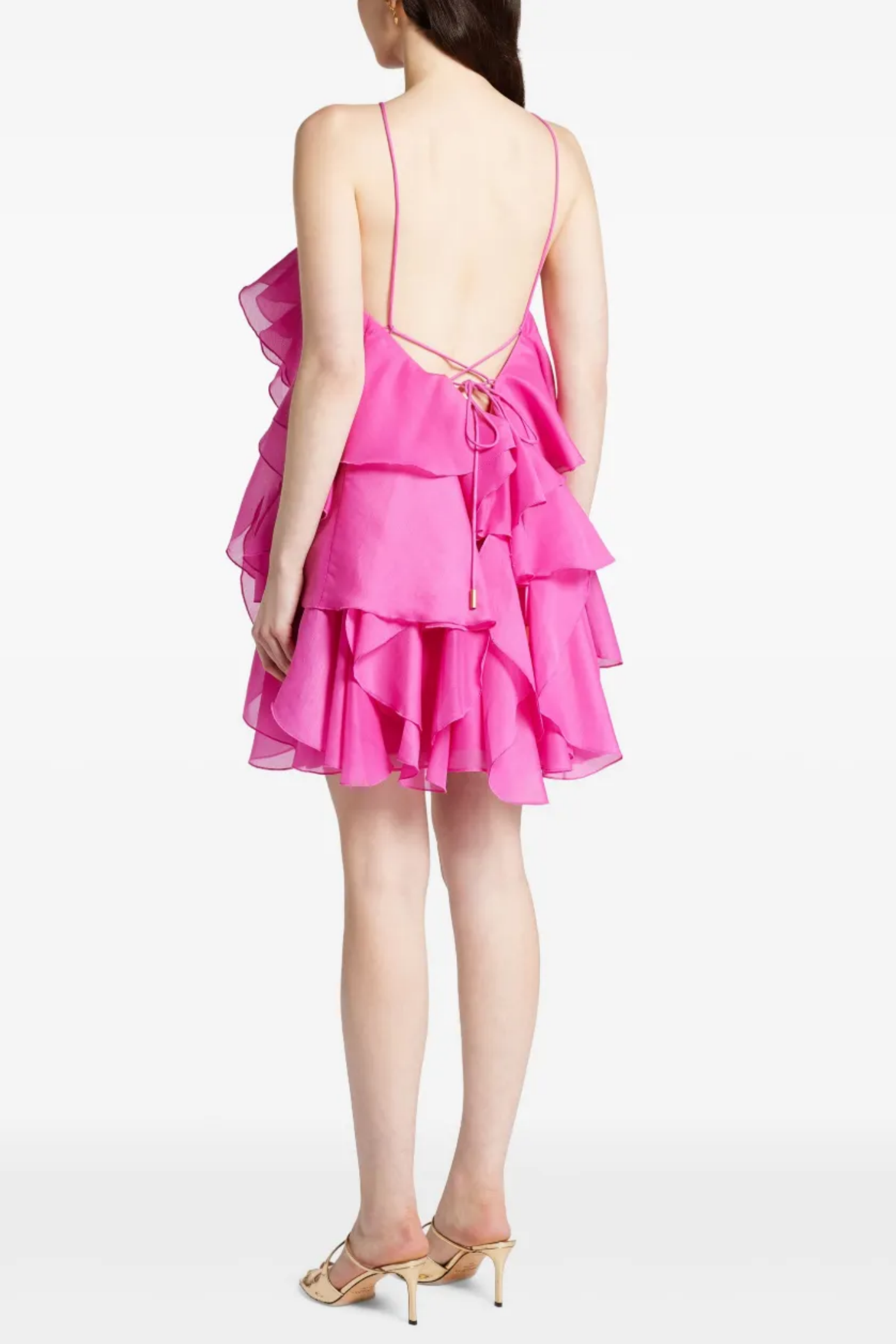 LORRAINE HALTER FLORAL MINI DRESS, FUCHSIA PARTY
