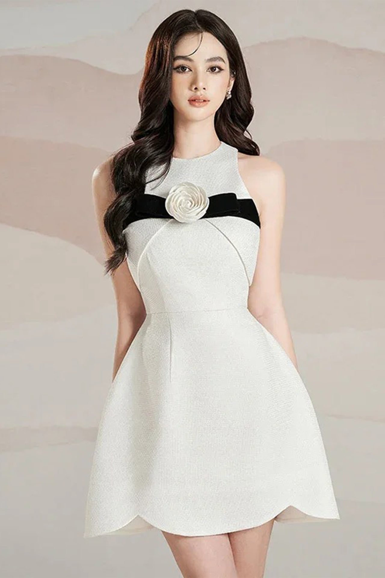 FLORA A-LINE MINI DRESS, SLEEVELESS SQUARE NECK, PARTY
