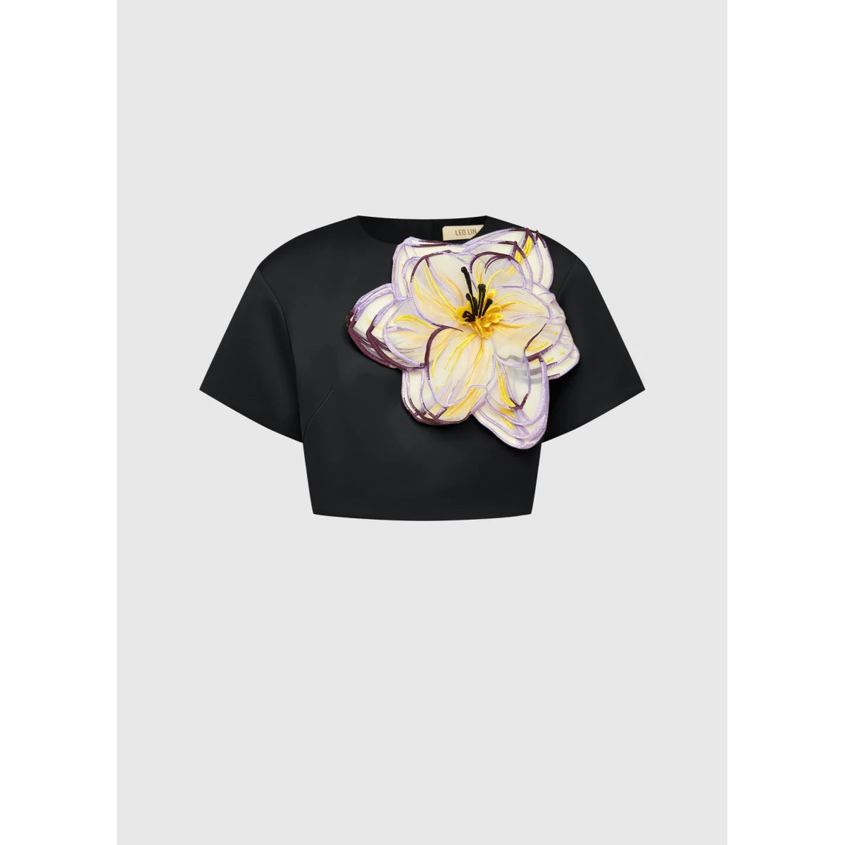 INDIE SLEEVE IRIS PRINT SET, BLACK APPLIQUÉ