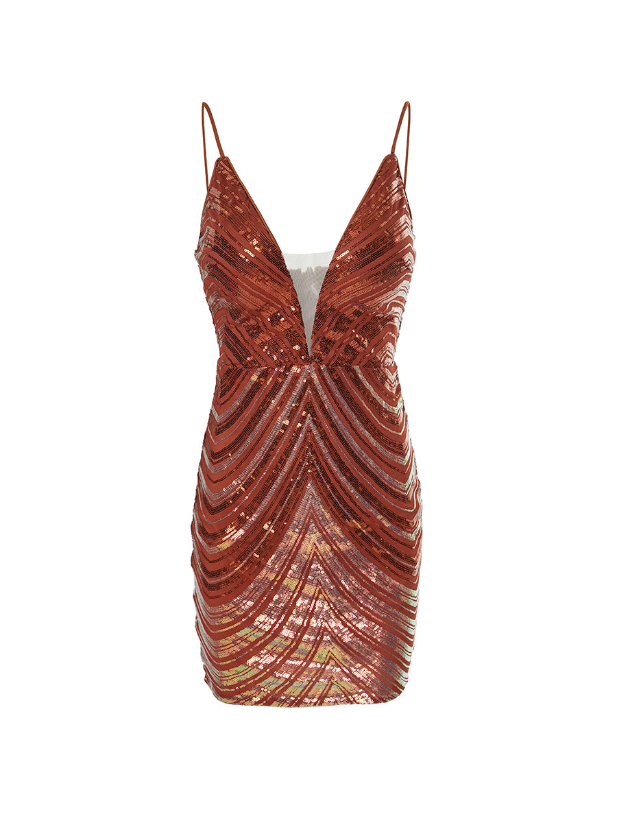 SLEEVELESS SEQUIN BODYCON MINI DRESS FOR PARTY NIGHT