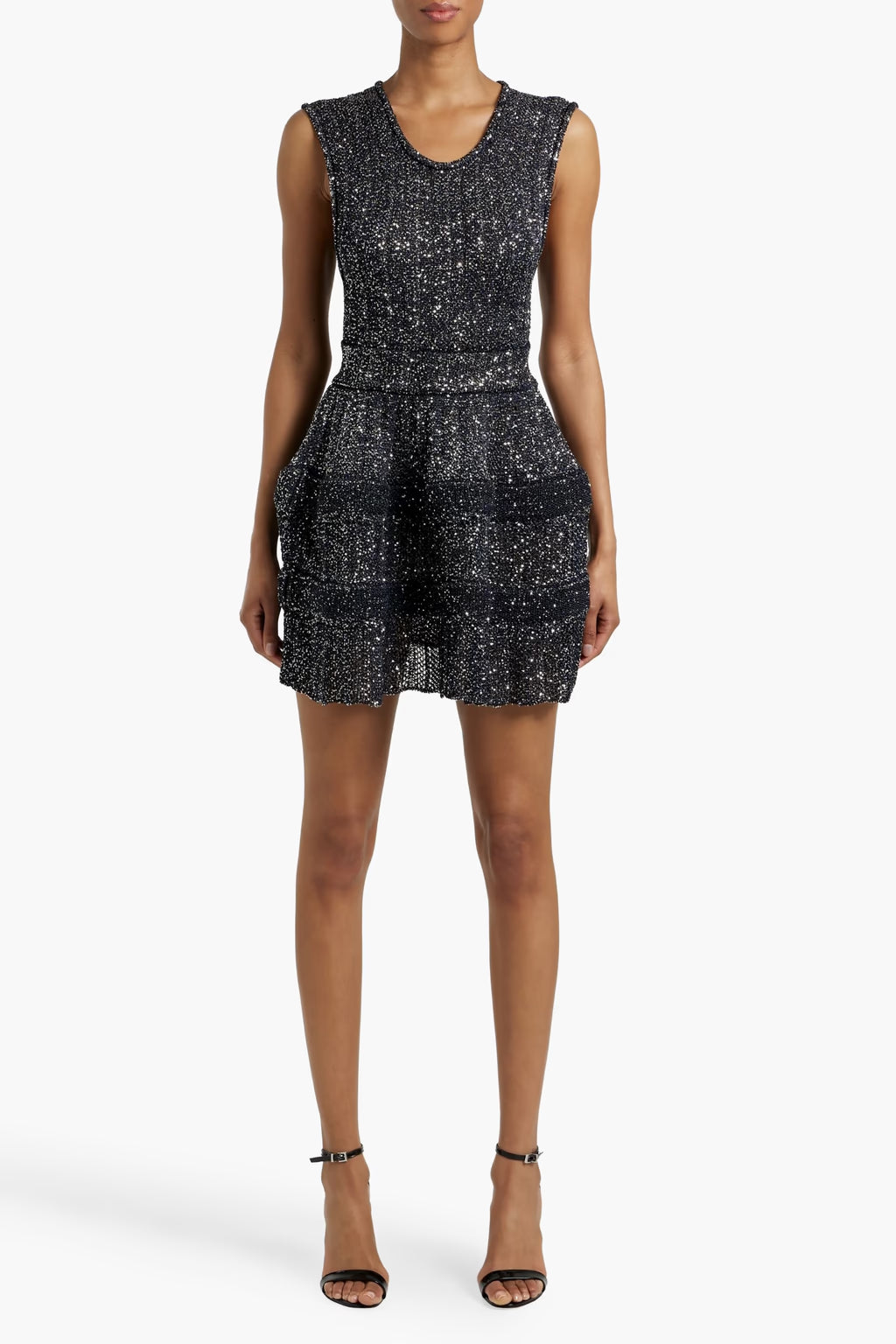REBECCA SEQUIN MINI DRESS BLACK PARTY