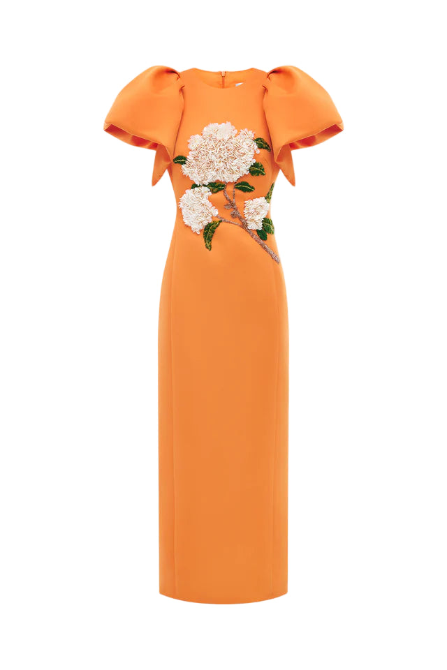 EDWINA EMBELLISHED MAXI DRESS IN TANGERINE