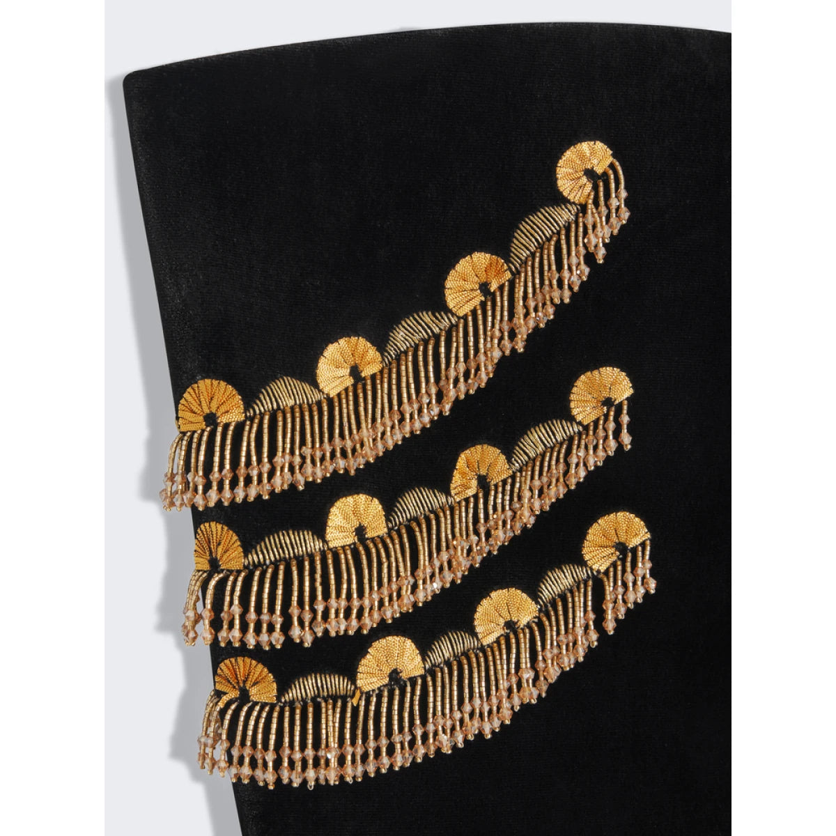 Y2K SKELETON TASSEL BUSTIER MINI DRESS BLACK