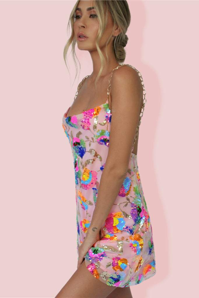 FANNY SEQUIN BACKLESS MINI DRESS FOR PARTY NIGHT