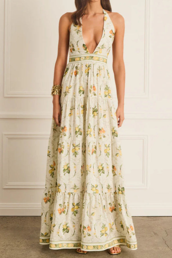 fd2a59bd-0634-4651-a3e1-db3fb3d8fb29 YELLOW FLORAL MAXI DRESS - VALENCIA JACINTA PRINT