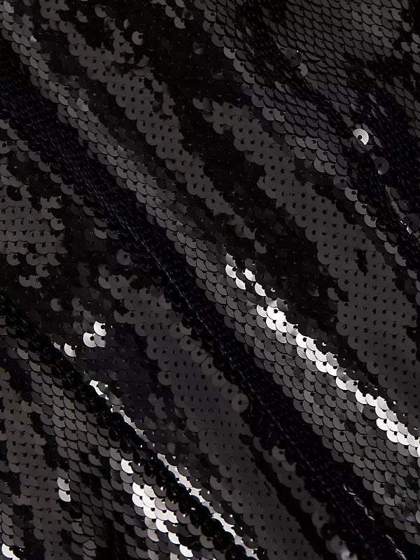 SEQUIN PEPLUM MAXI DRESS BLACK EVENING GOWN