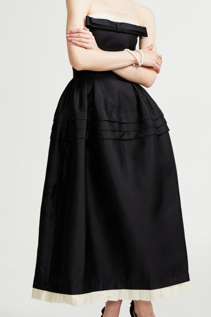 FELISARA MIDI DRESS BLACK - ELEGANT SILHOUETTE
