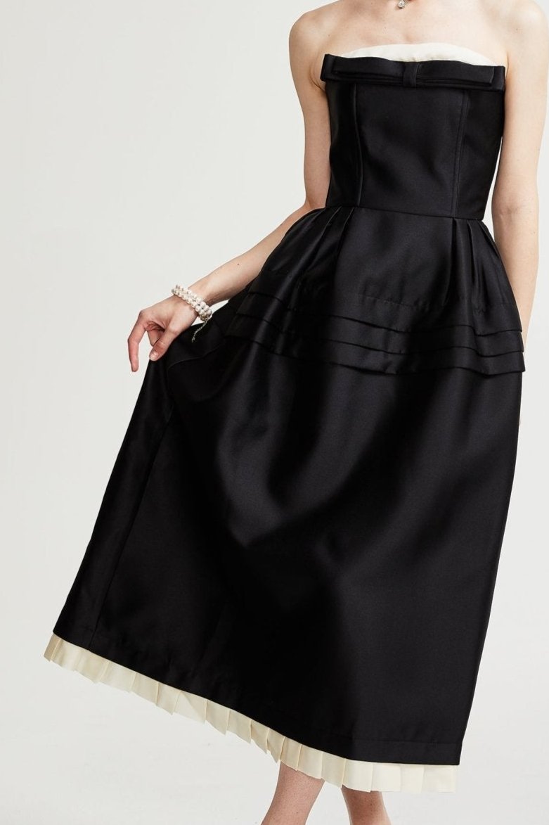 FELISARA MIDI DRESS BLACK - ELEGANT SILHOUETTE