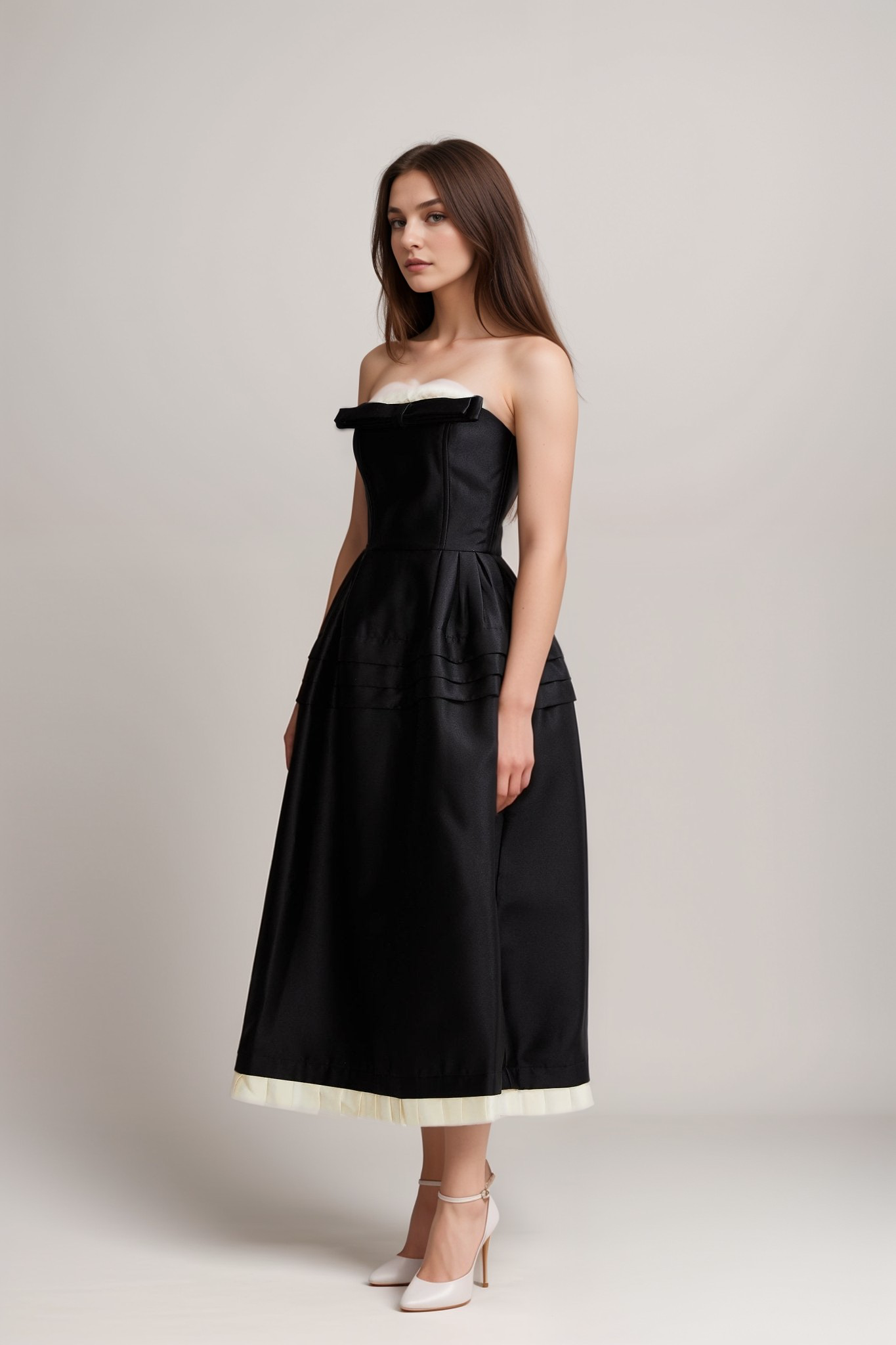 FELISARA MIDI DRESS BLACK - ELEGANT SILHOUETTE
