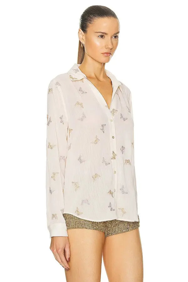 LAURENT WHITE BLOUSE FOR WEDDING GUEST ELEGANT