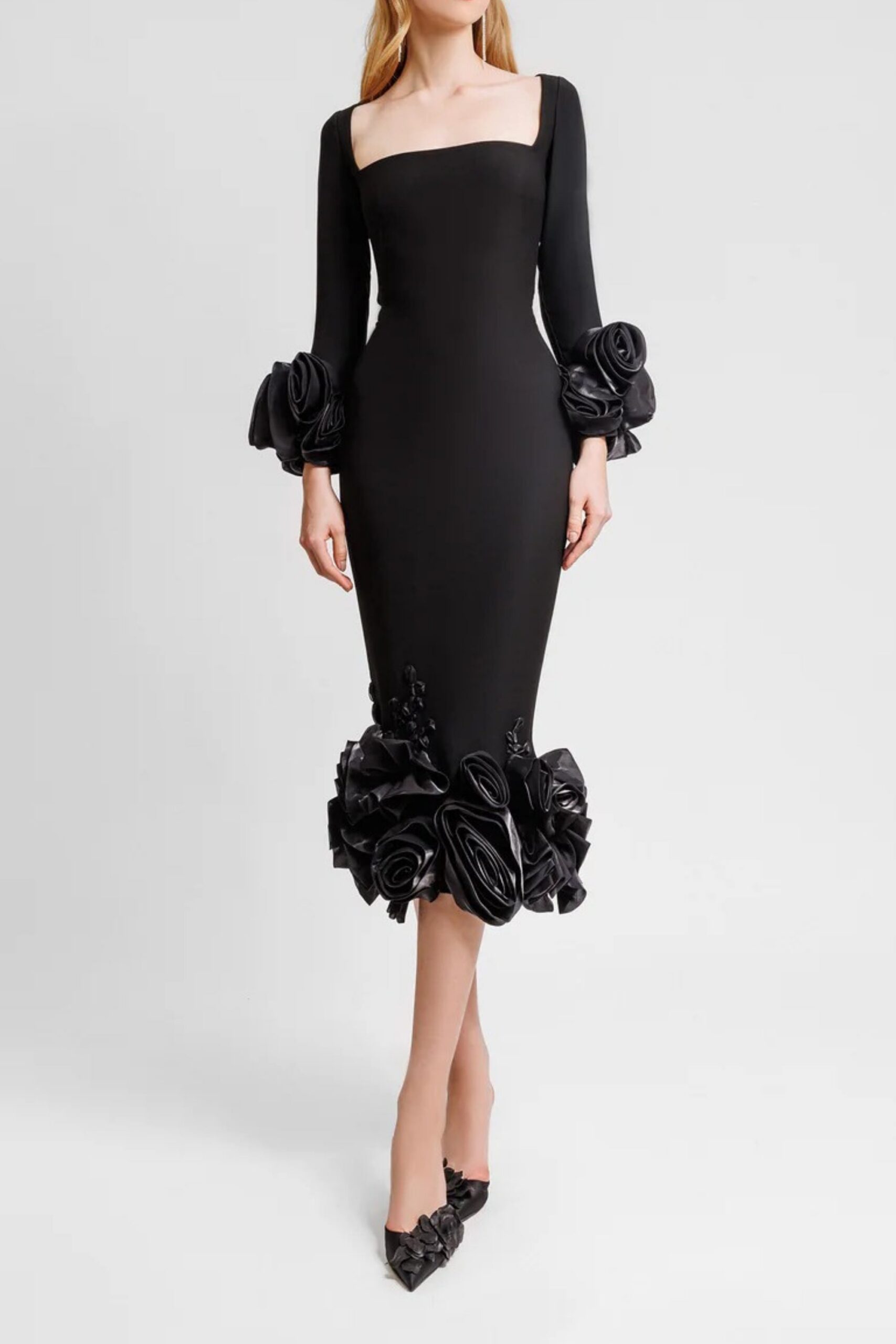 JELENA FLOWERS MIDI BANDAGE DRESS FOR PARTY