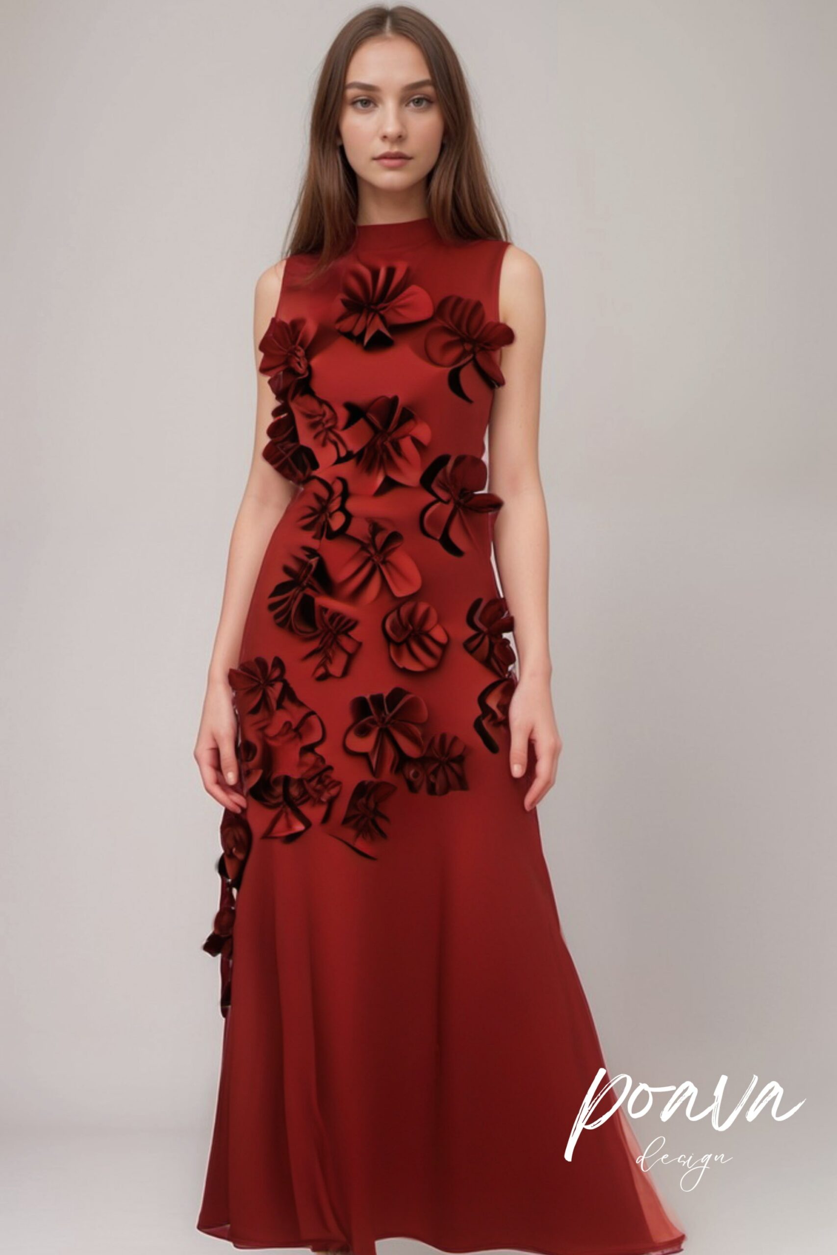 ANNONA RED FLORAL MAXI DRESS FOR EVENTS