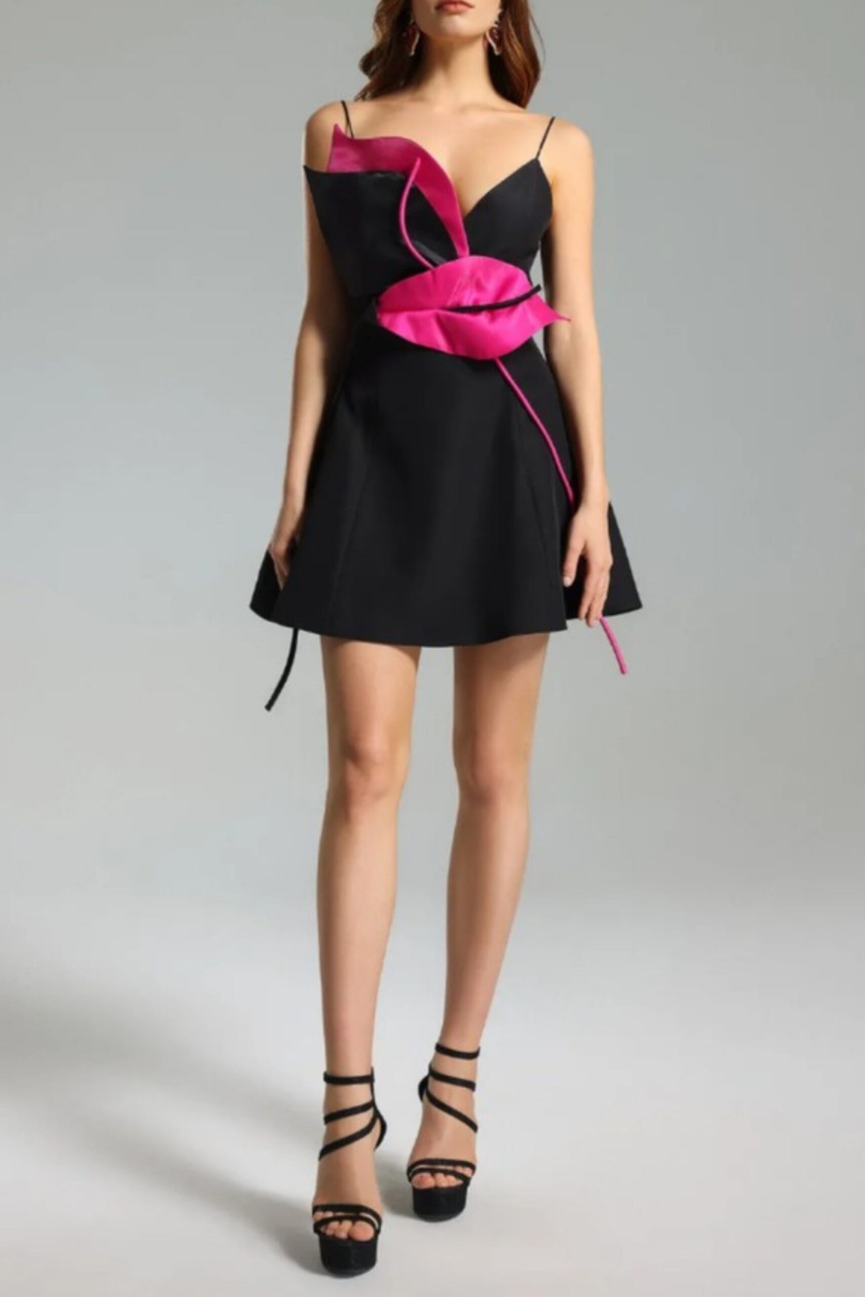 LEAF PRINT MINI DRESS FOR PARTIES