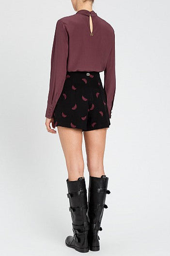 BURGUNDY TWINSET SHIRT SET FOR ELEGANT OCCASIONS