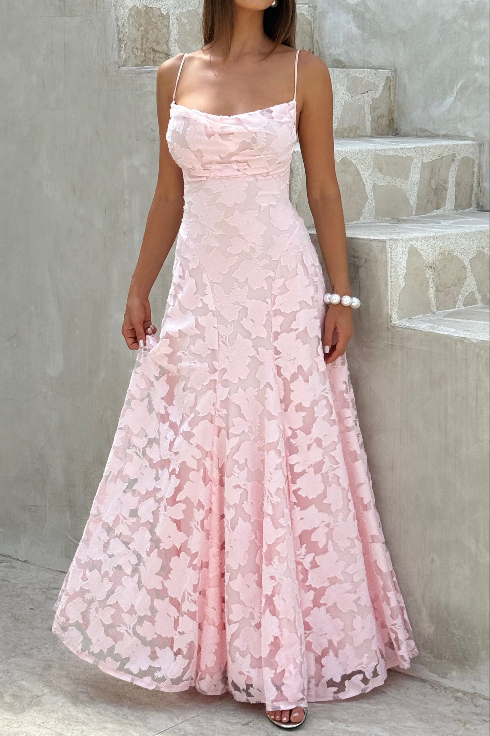 BARDOT BLUSH MAXI DRESS, ROMANTIC WEDDING GUEST