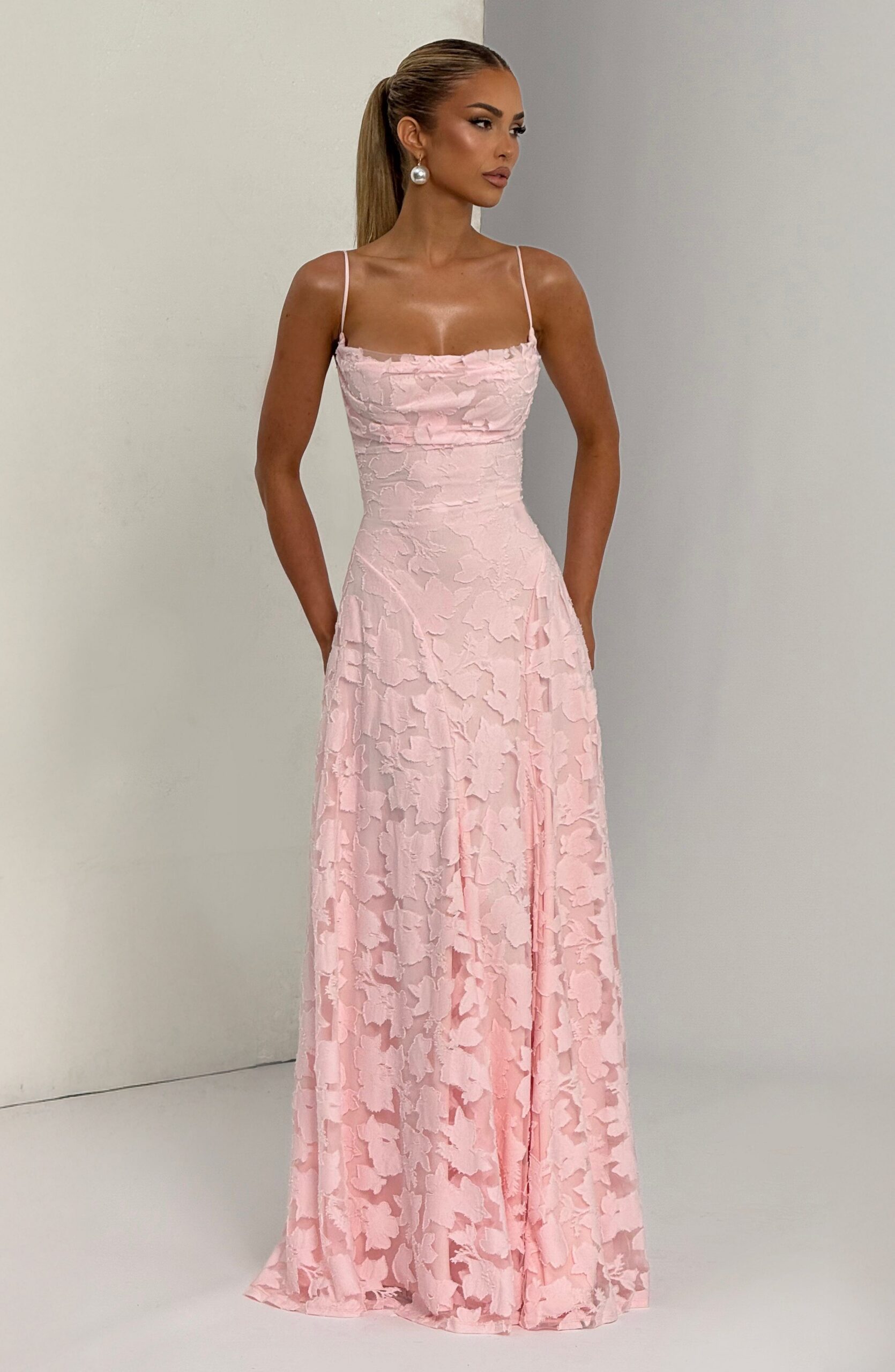 BARDOT BLUSH MAXI DRESS, ROMANTIC WEDDING GUEST