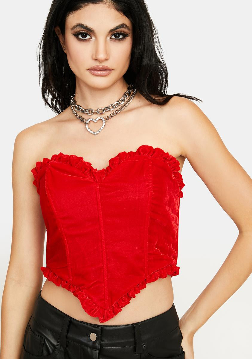 VELVET HEART BUSTIER TOP FOR DATE NIGHT