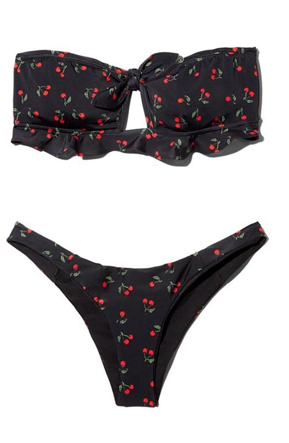 GAIL PRINTED CHERRY BOW-TIE BIKINI