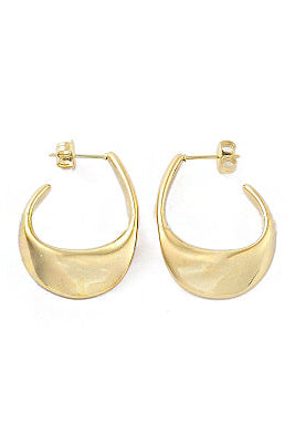 goldearringshoopscurl ALBA GOLD SWIRL HOOP EARRINGS WATERPROOF WEDDING