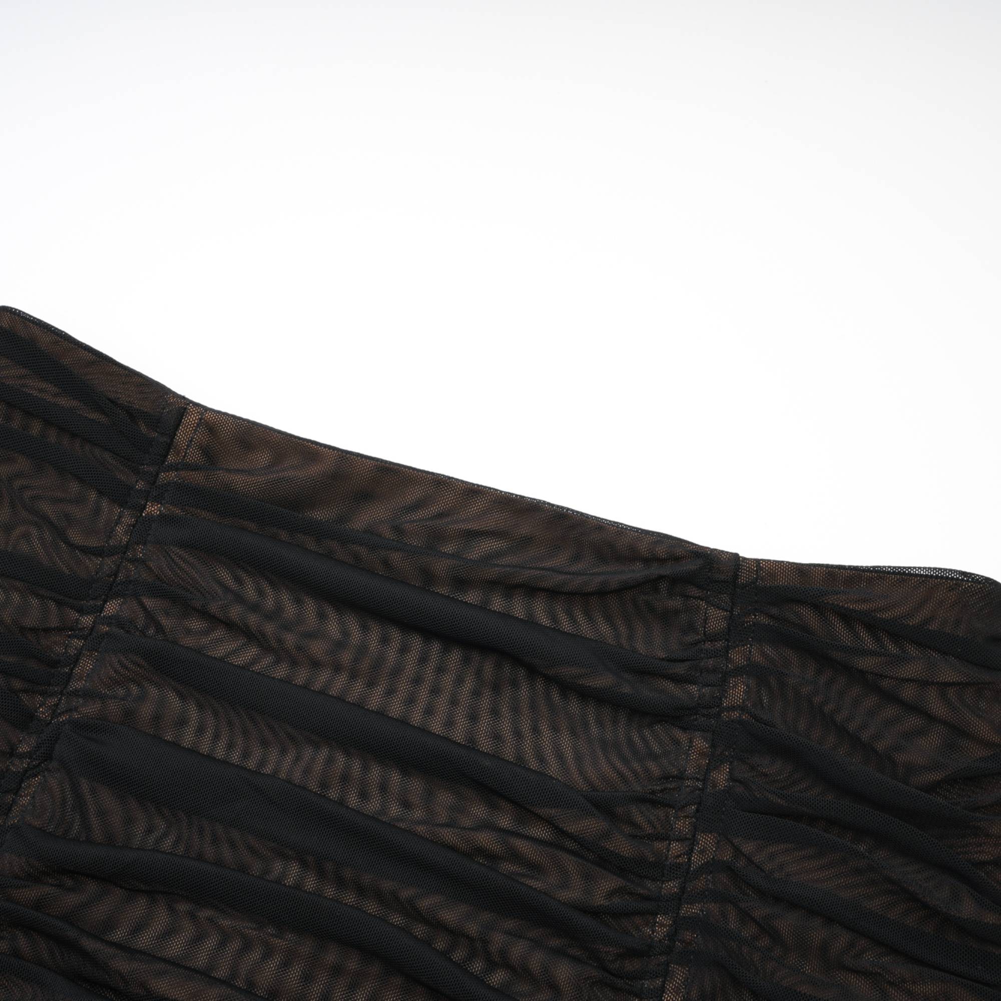 GWENONWY BLACK RUCHED MESH PARTY MATCHING SET