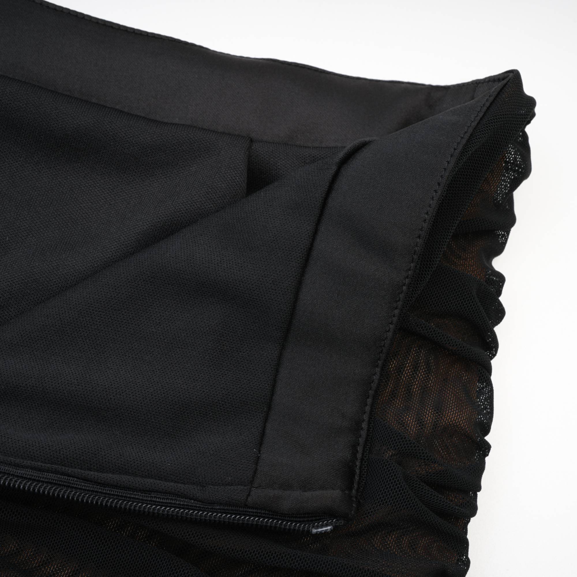 GWENONWY BLACK RUCHED MESH PARTY MATCHING SET