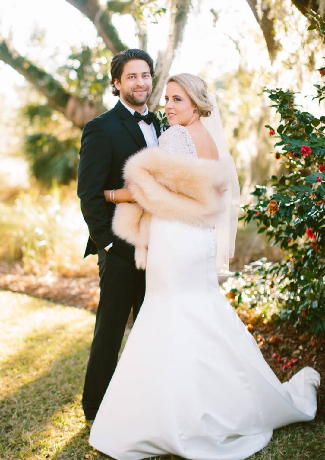 ISABEL FUR SHAWL FOR WEDDING EVENING WRAP