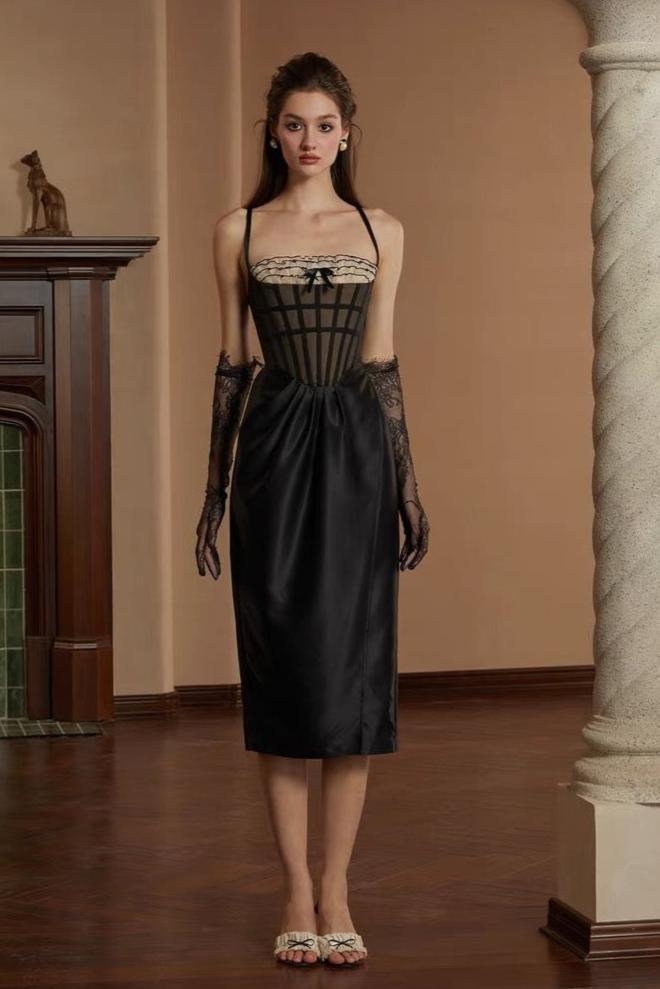image00030 SIREN CORSET MIDI DRESS BLACK EVENING
