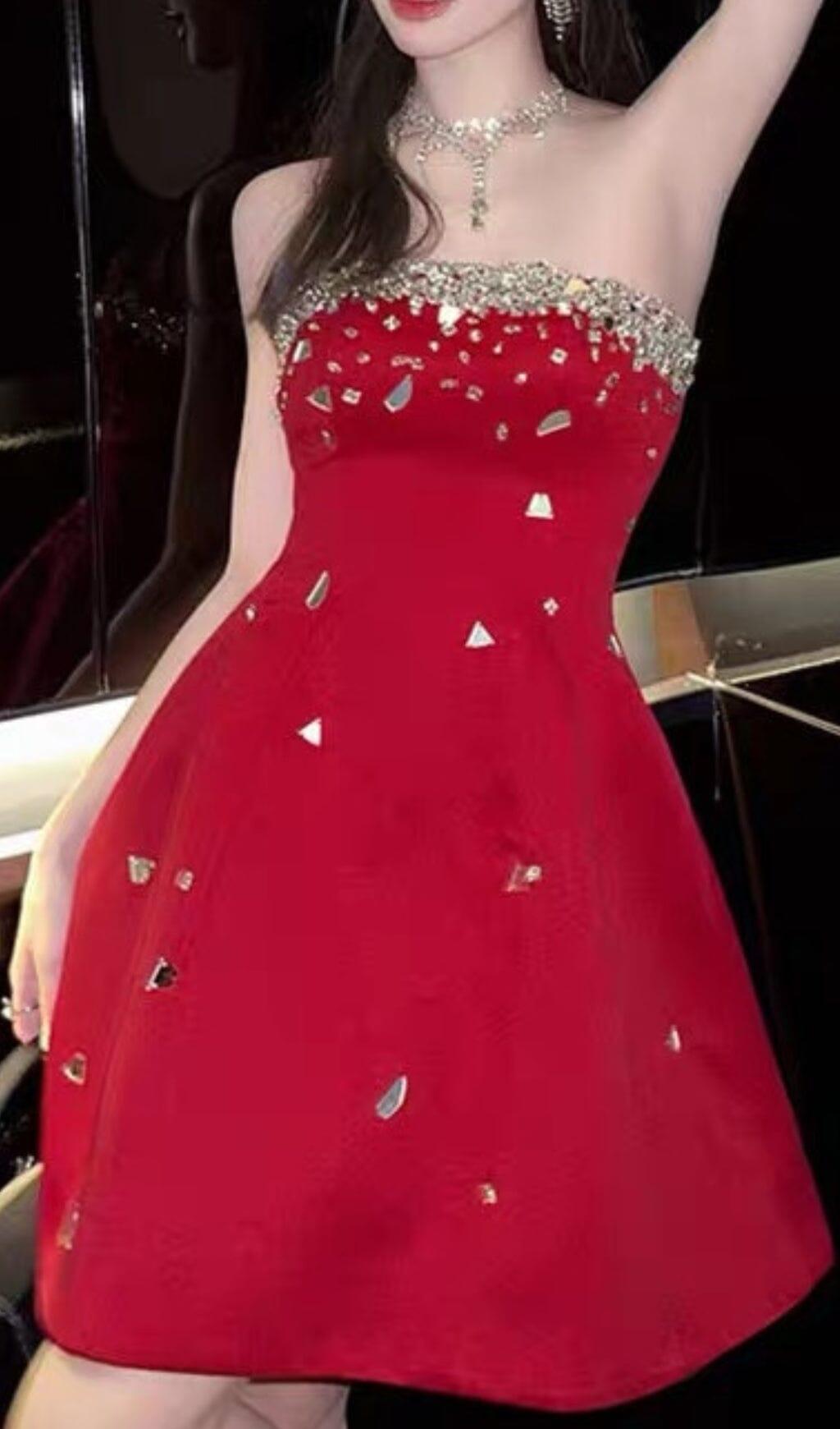 image_43708_fa128d4f-a113-4e04-b579-d923edc8ae83 RED CRYSTAL EMBELLISHED STRAPLESS MINI PARTY DRESS