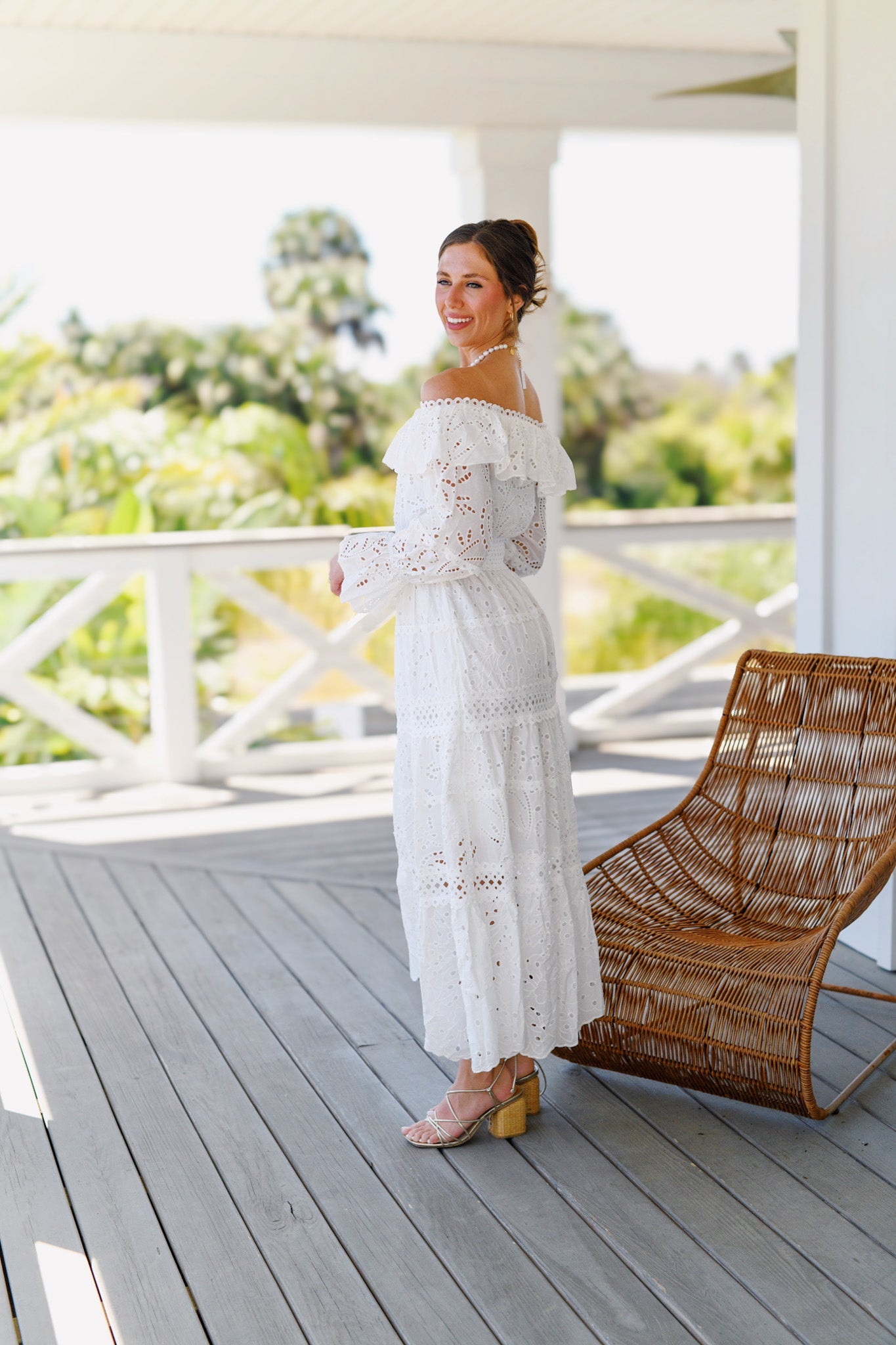 ALLISON OFF-SHOULDER LACE DRESS WHITE