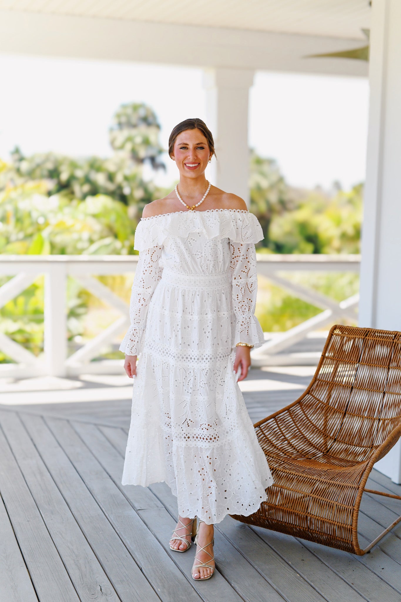 ALLISON OFF-SHOULDER LACE DRESS WHITE