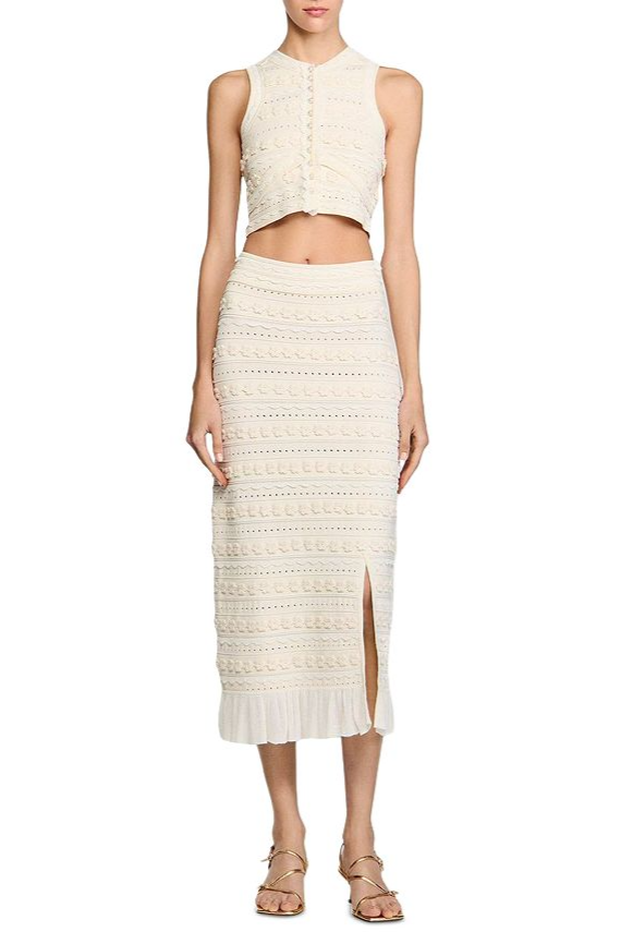 CROCHET ECRU TOP, ELEGANT SILHOUETTE FOR SUMMER OCCASIONS