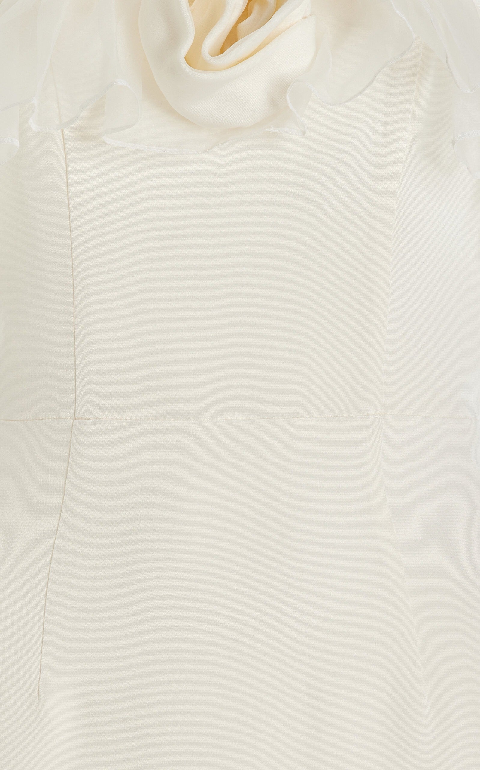 imgi_104_large_alessandra-rich-white-cady-bustier-dress-with-organza-ruffle-details RUFFLED SILK STRAPLESS MIDI DRESS, BEIGE WEDDING GUEST