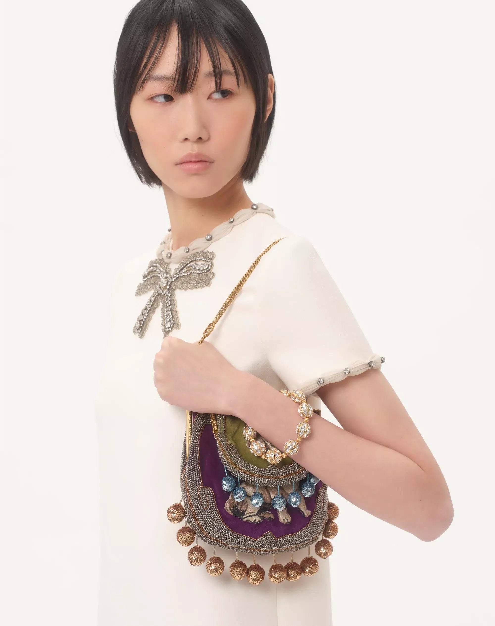 JOCELYN RHINESTONE MINI DRESS, IVORY, COCKTAIL