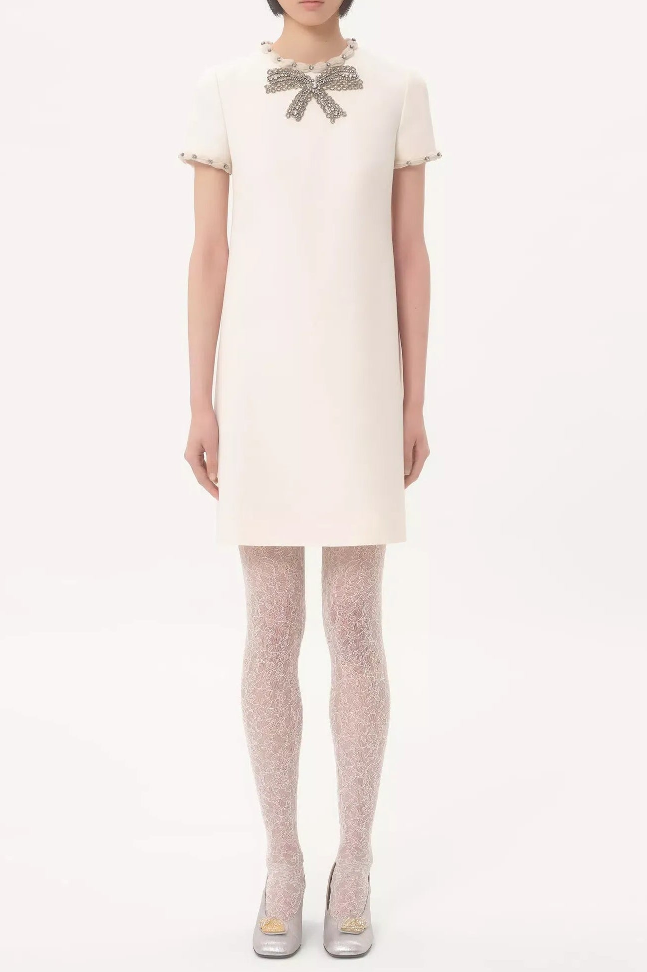 JOCELYN RHINESTONE MINI DRESS, IVORY, COCKTAIL