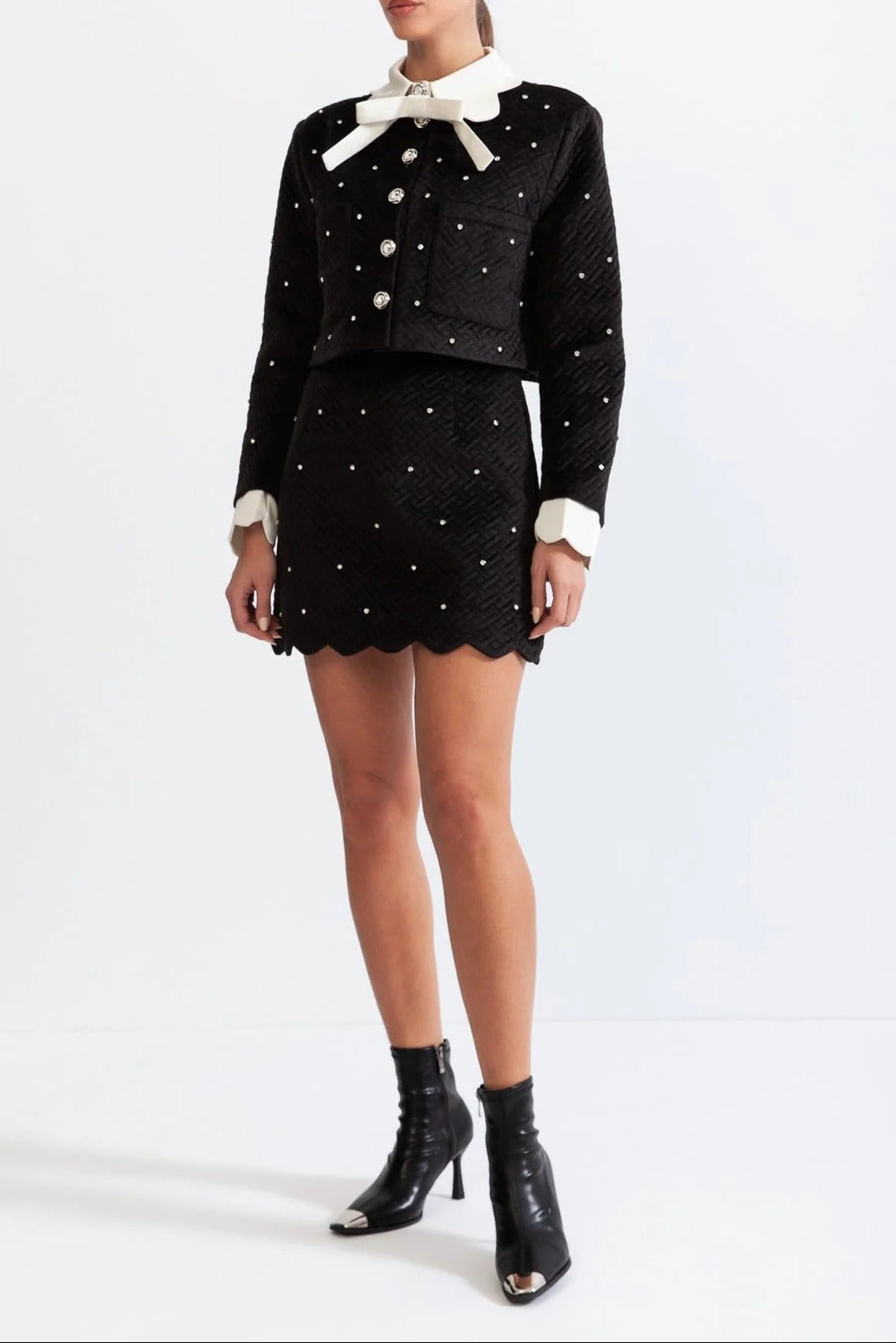 BLACK VELVET JEWEL CO-ORD SET FORMAL PARTY
