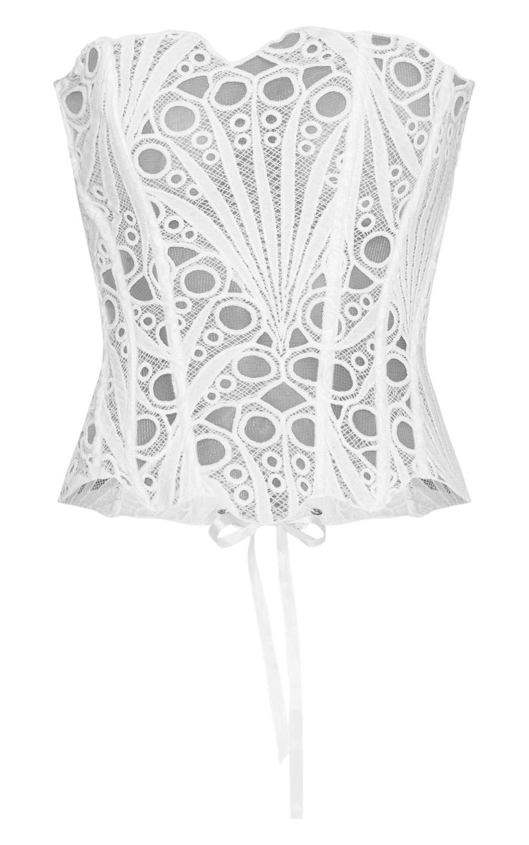 CRYSTAL LACE CORSET TOP FOR WEDDING