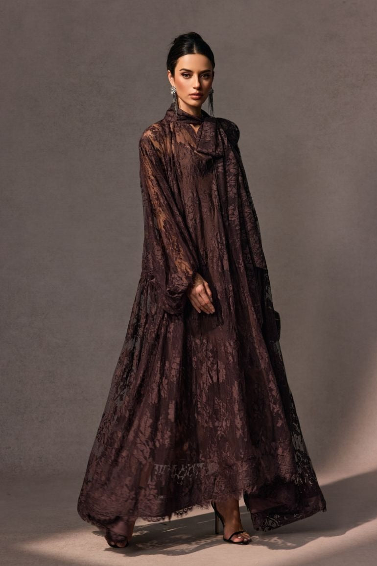 CATHARINE FLORAL LACE SHEER MAXI DRESS