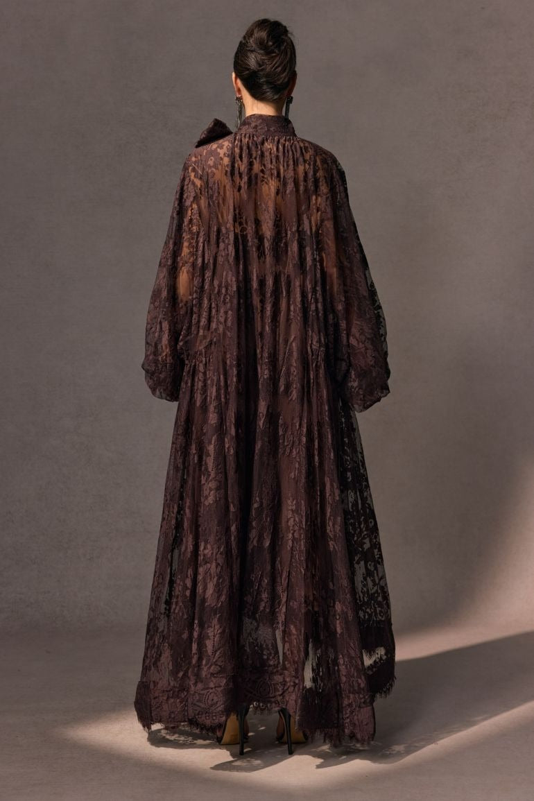 CATHARINE FLORAL LACE SHEER MAXI DRESS