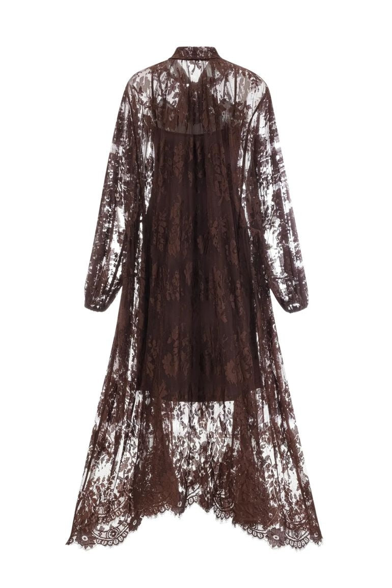 CATHARINE FLORAL LACE SHEER MAXI DRESS