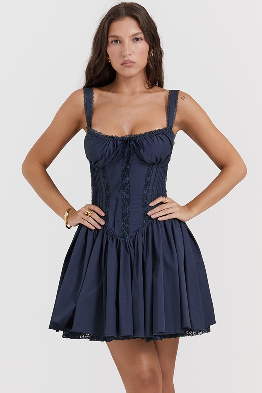 PLUNGE V-NECK MINI DRESS, NAVY, COCKTAIL PARTY
