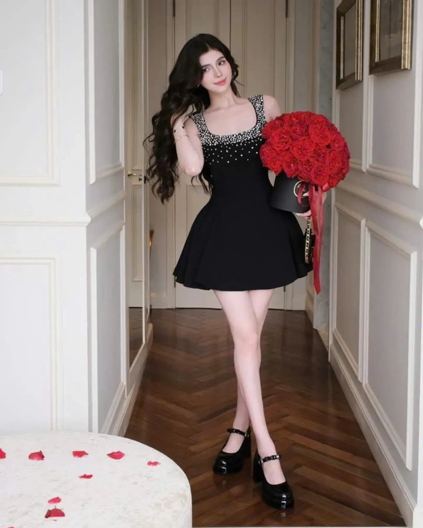ELISE EMBELLISHED MINI DRESS FOR PARTY