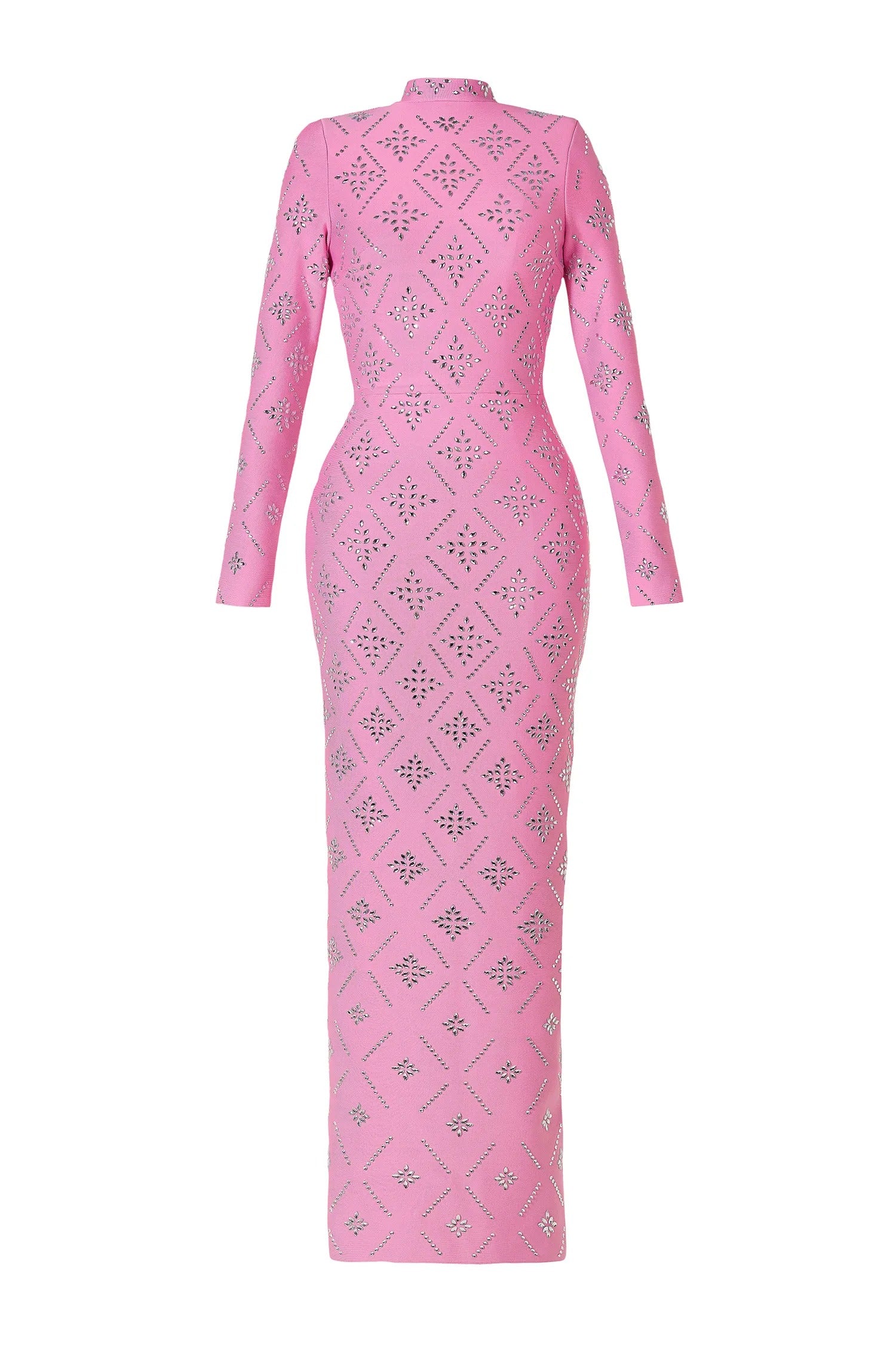 KATHERINE PINK STRAIGHT DIAMOND MAXI DRESS