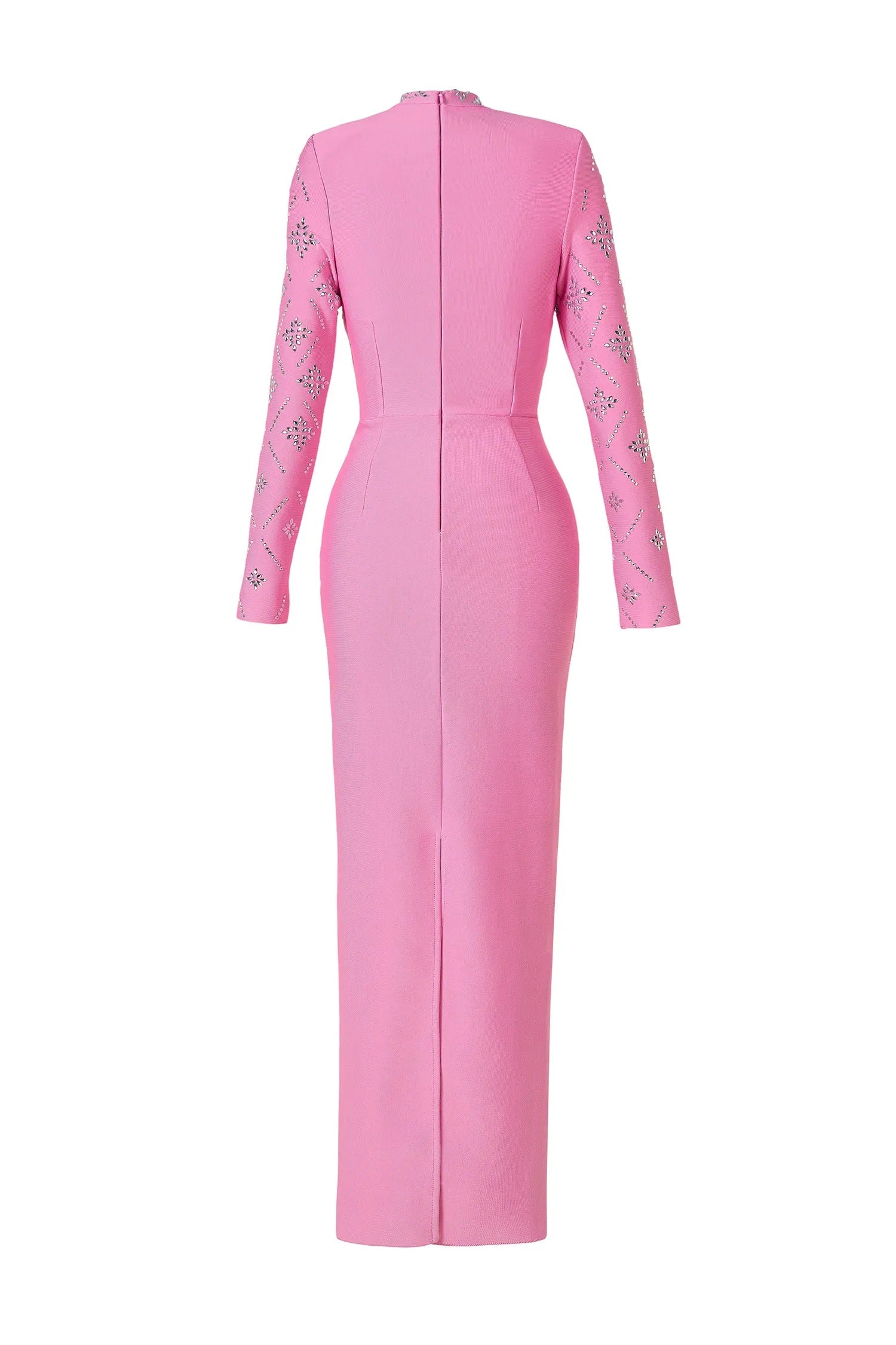 KATHERINE PINK STRAIGHT DIAMOND MAXI DRESS